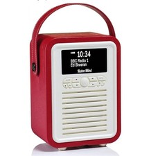 VQ Retro Mini DAB+/FM Radio & BT Speaker - Red - 12 Month Warranty.