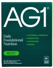 AG1 Greens Powder Supplement   40 Packs, Nutrient-Rich, Probiotics, Energy boost
