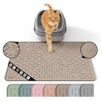 Katzenklo Matte Wasserdicht Silikon Anti-Scatter Beige 60X40Cm Leicht Reinigung