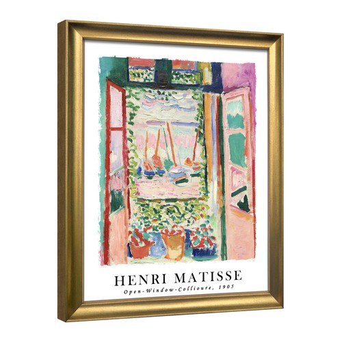Framed Canvas Open Window Collioure 1905 by Henri Mattise Abstract Colorful Art