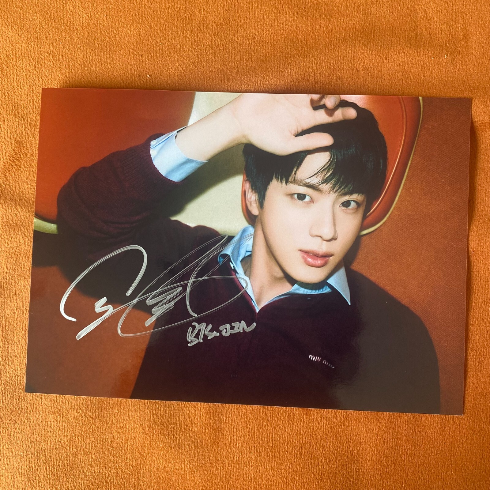 BTS JIN AUTOGRAPHED SIGNED PHOTO K-POP COLLECTION 5*7 2024 | eBay