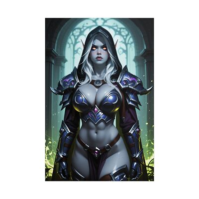 Sylvanas Windrunner Poster   Sexy WoW Dark Elf, Fantasy Print, Huge Resolution