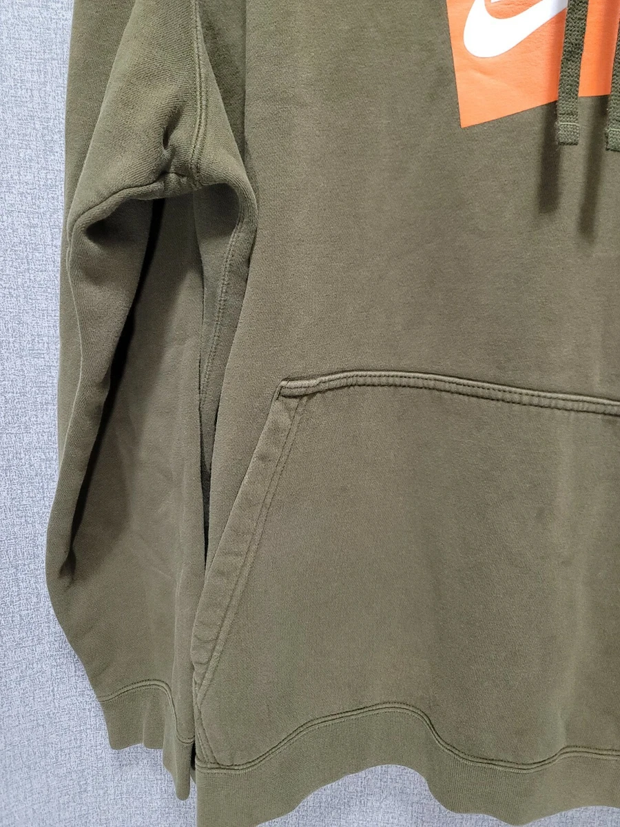 Men s Nike Hot Box JDI Pullover Hoodie 928719 395 Green Orange Size X Large B59