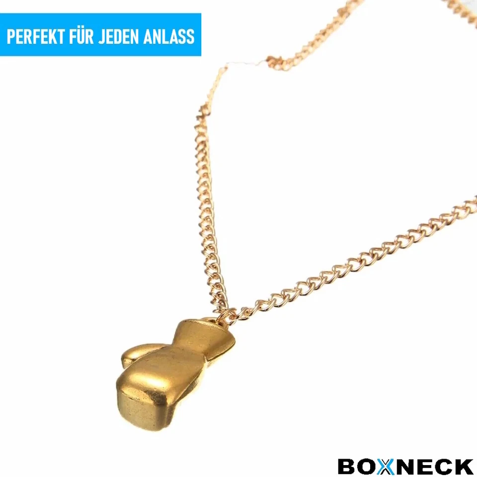 BOXNECK Boxhandschuh Halskette Edelstahl Boxen Punk Rock Kette in Silber / Gold - Bild 4 von 4