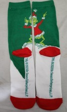 Dr. Seuss Green How The Grinch Stole Christmas Crew Socks Men's Size 9-13 NWOT