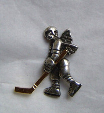 Hockey Angel pin, two tone, Made in the USA