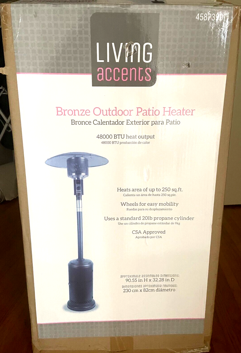 Outdoor Patio Heater Bronze Living Accents 48000 BTU