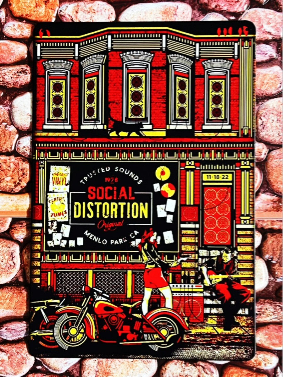 Social Distortion ライブポスター SOCIAL DISTORTION AT MENLO PARK CA. CONCERT POSTER TIN METAL SIGN