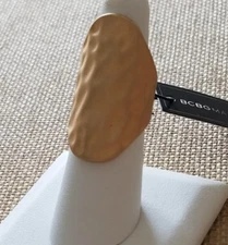 BCBG MAXAZRIA GOLD TEXTURED STATEMENT RING