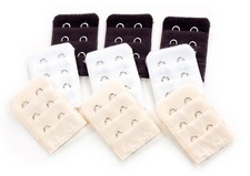 More of Me to Love Bra Extender 9-Pack - Black/White/Beige - 2/3/4-Hook Styles