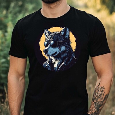 Mens Werewolf Sunglasses Print Cotton T-Shirt Size XS to 5XL