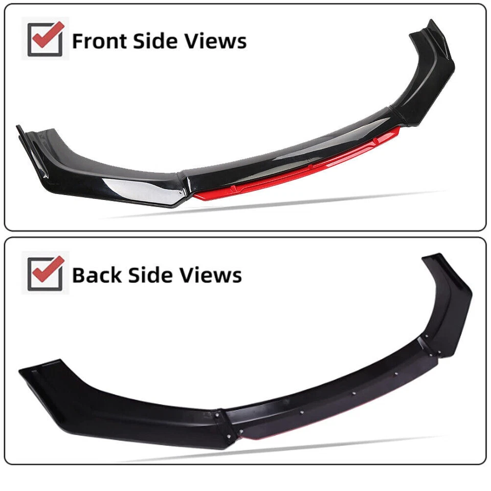 Kit de carrocería de parachoques delantero para GMC Sierra 1500 alerón divisor rojo negro brillante Foto 4 de 4