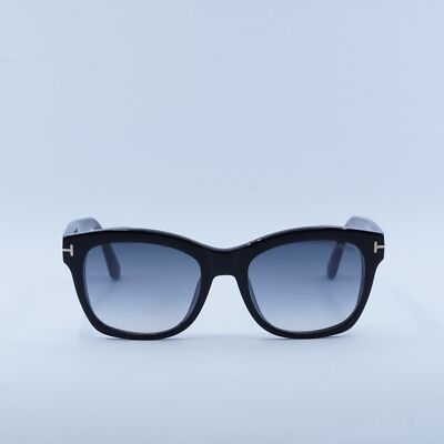 Tom Ford FT 0614 Sunglasses 01c Shiny Black / Smoke Mirror  display picture 2