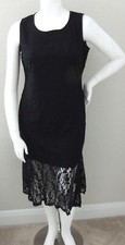 Sweet Mag Fashion Lace Fit & Flare Hem Midi Dress Black Plus 1XL - New!