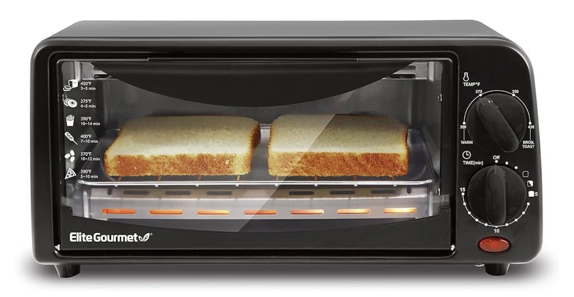 NEW Elite Gourmet ETO236 2 Slice Toaster Oven with Timer, ETO236, Black