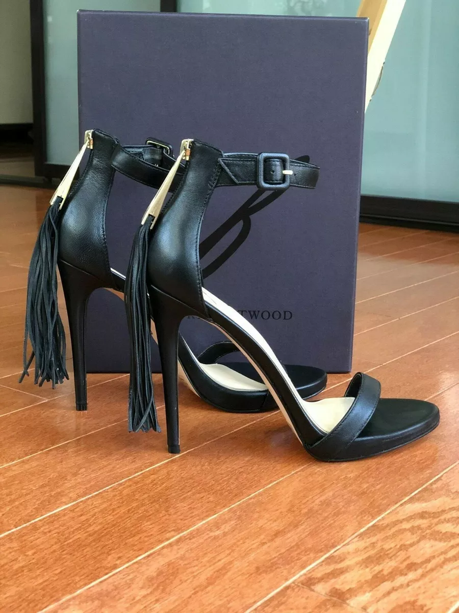 Brian Atwood tassel Sandals Heel 4 3 4 in. Ankle strap with