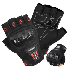 Fingerless Driving Motorcycle Biker Gloves Cycling Biking Mens Breathable Gloves