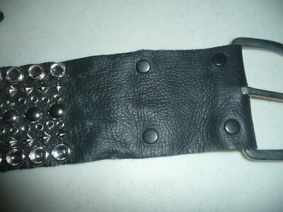 B-LOW THE BELT WIDE RHINESTONE STUDDED SOFT LEATHER BELT  display picture 1