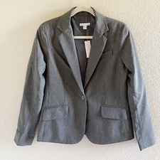 New York Company Women's Blazer Jacket Business Career Size 8 Gray