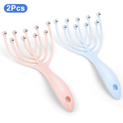 2Pcs Head Neck Massager Portable Scalp Massager for Relax Calm Stress Relief