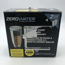 ZeroWater, 5 Stage Advanced Filtration, 2 Pack Replacement Water Filters ZR-017