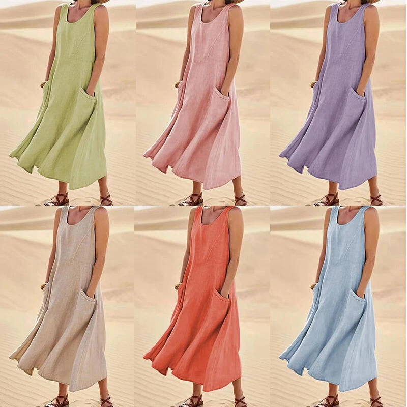 Casual linen dress sale