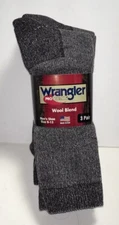 WRANGLER 3 PACK PRO GEAR Merino Wool Blend MENS CREW SOCKS Shoe Sz 9-13 NEW
