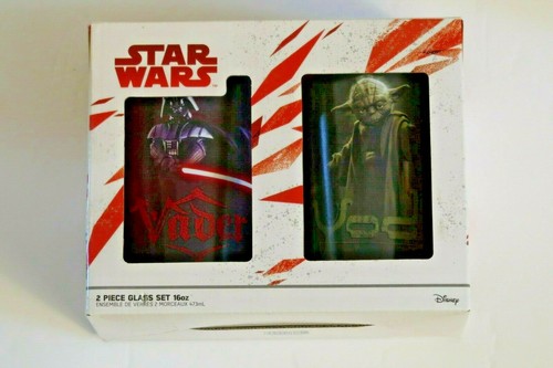 Neu Star Wars Vader & Yoda zweiteiliges Glas Set 16 Unzen Neu im Karton - Bild 4 von 4