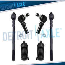 Inner Outer Tie Rod End w/Steering Rack Boot SET for 1999-2003 Mazda Protege