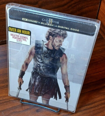 Gladiator 2 Steelbook (4K+Blu-ray) w/PROTECTIVE SLEEVE-NEW (Sealed)-Free Box S&H