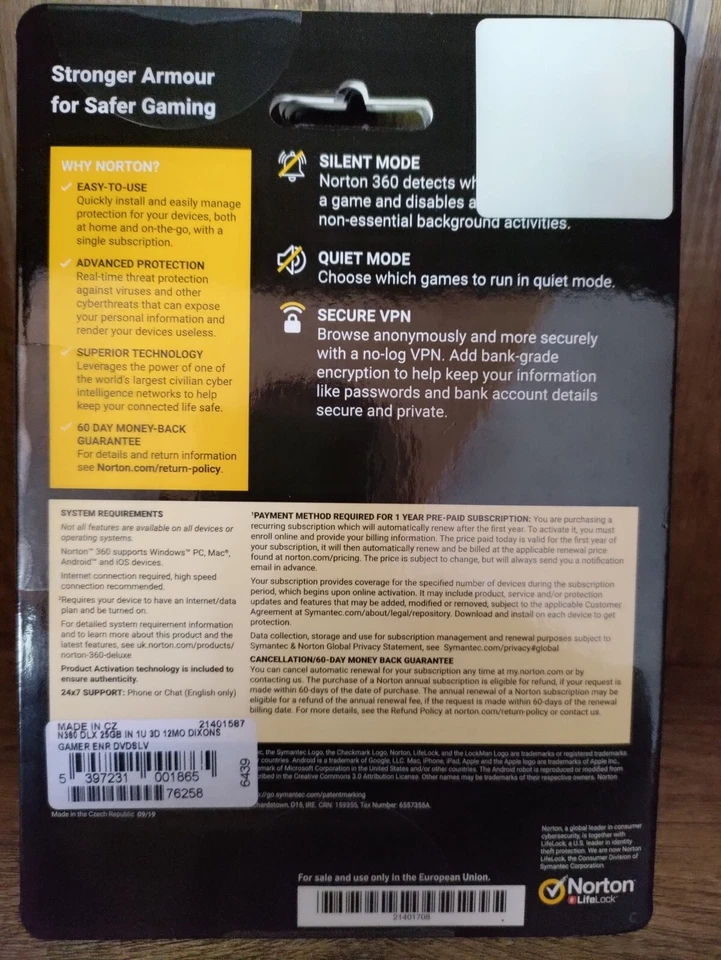 Norton 360 Deluxe 3 Devices - 1 Year | 25GB Backup | Included VPN | Package - Image 2 of 3