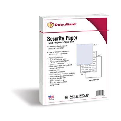 Advanced Blue Multi-Purpose Security Paper 7 Features 8.5 x 11 Inches 24 lb 5...