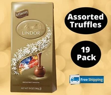 Lindt LINDOR 4 Flavors Assorted Truffles, 19 oz. Bag (No Ship To CA)