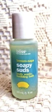 Bliss - Lot of (3) Lemon + Sage Soapy Suds Body Wash + Bubbling Bath - 1 oz.ea.
