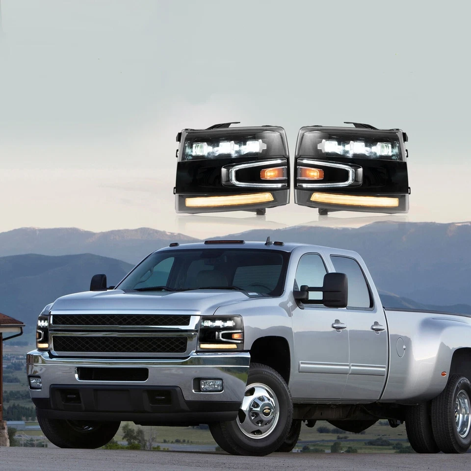 2* Full LED Headlights For 2007-2012 2013 Chevrolet Silverado 1500 2500HD 3500HD - Image 4 of 4