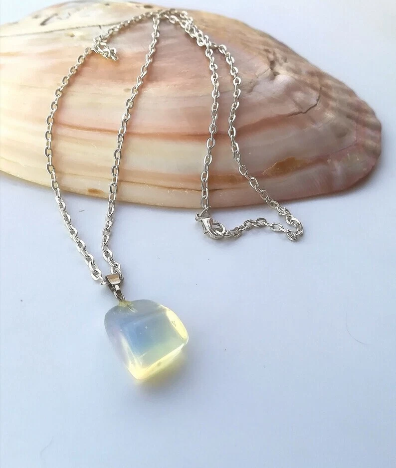 COLLANA CIONDOLO OPALE NOBILE NATURALE E ARGENTO 925 PENDENTE IN PIETRA PREZIOSA - Immagine 2 di 4