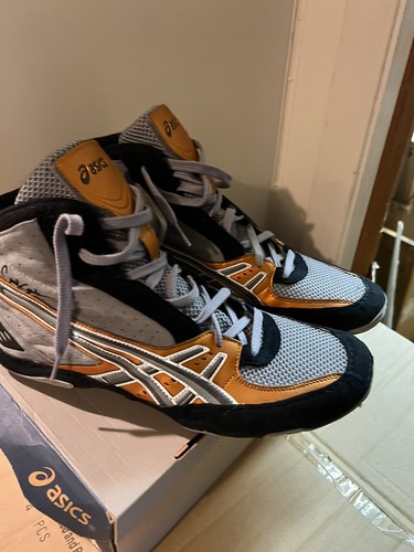NEW 2007 Asics Cael Sanderson V3.0 Wrestling Cyclone Gold Red Shoes JY700 - Picture 2 of 31