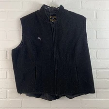 Wyoming Traders Vest Womens XL Black 100% Wool Western Cowgirl Ranch Western Zip