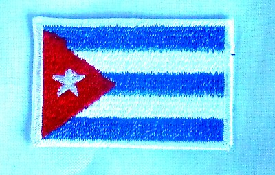 AUFNÄHER Patch FLAGGE flag Fahne Kuba Cuba mi 4,5x3 cm aufbügelbar