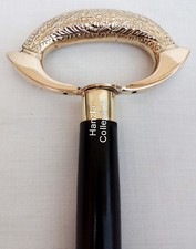 Vintage Nautical Style Brass Handle Black Wooden Walking Cane Stick For Gift