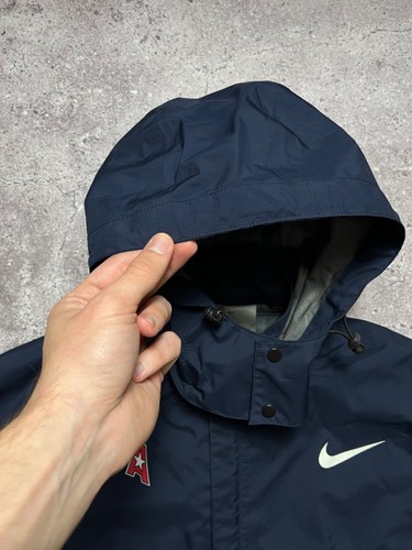 NIKE Team USA Vintage Olympic Dark Blue Hooded Waterproof Jacket Size Mens M 90s - Picture 5 of 24