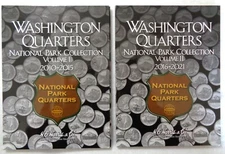 HE Harris National Parks Quarter Coin Folder Set, Vol. 1 & 2, 2010-2021 Albums