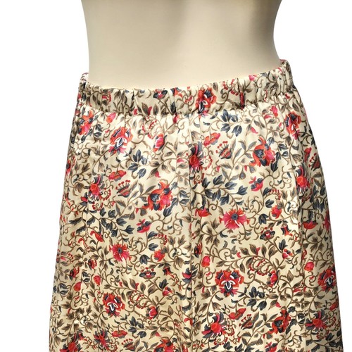 70s Prairie Skirt Chessa Davis Bohemian Boho Pink Floral A-Line Maxi Ribbons Vtg - Picture 7 of 8