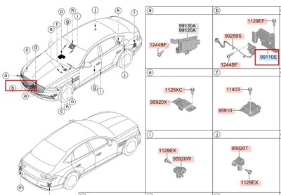 Genesis Genuine New Parts G80 2020- 99110T1110 Front ADAS Rader Unit
