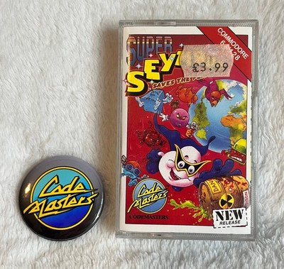 Commodore 64 C64 CBM Super Seymour Save Planet - funktioniert, GRATIS Badge