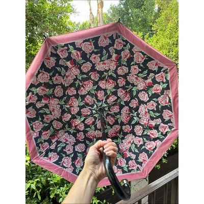 Vintage 80s YSL Yves St Laurent Perfume Floral Paris French Girl Chic Umbrella