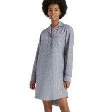 Levi Strauss x Target Blue Striped Long Sleeve Shirt Dress Size Large