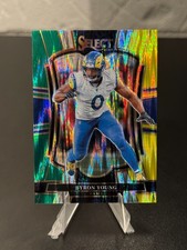 2025 Panini-Select Football Byron Young Premier Green & Yellow Shock Prizm #121