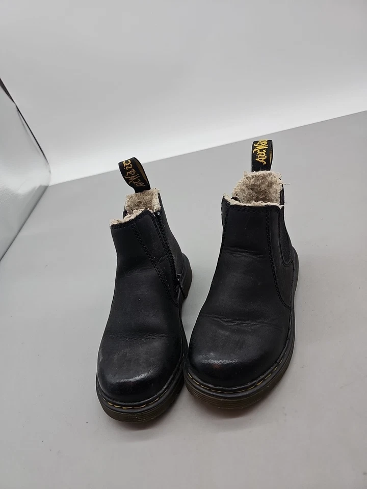 Dr. Martens 2976 Boots Toddlers 9 Black Leather Chelsea ZPO1009 Side Zip - Image 2 of 4