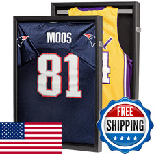 2-Pack Sports Jersey Display Frame Case, 98% UV Protection, Football, Baseball